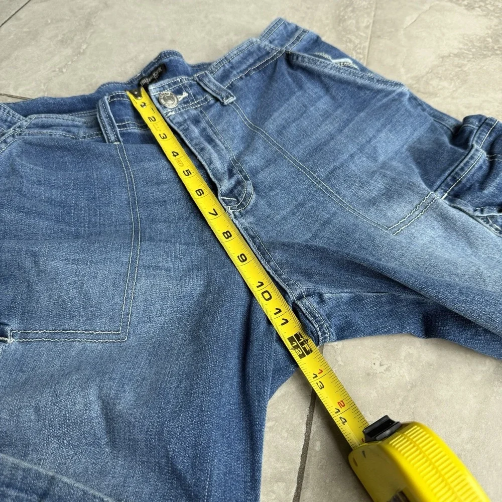 True Religion Cargo Carpenter Denim Jeans Size 31 Blue Zip 5-Pocket Women Y2K